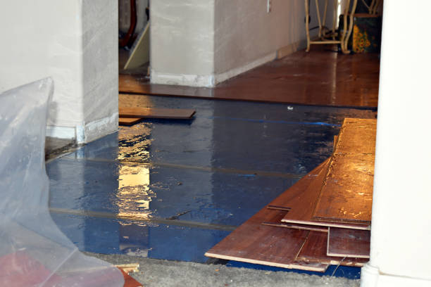 Professional Water Damage Restoration technician working in Clear Lake, WI
